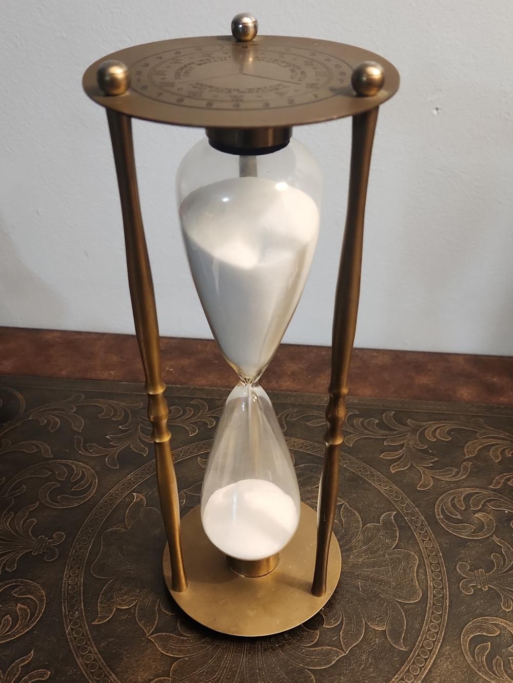 Brass Nuatical   Hourglass Sand Timer - White Sand